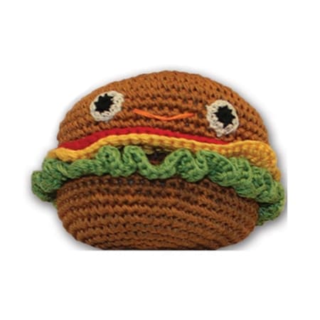 Mirage Pet Products Knit Knacks Hamburger Organic Cotton Small Dog Toy 500-010